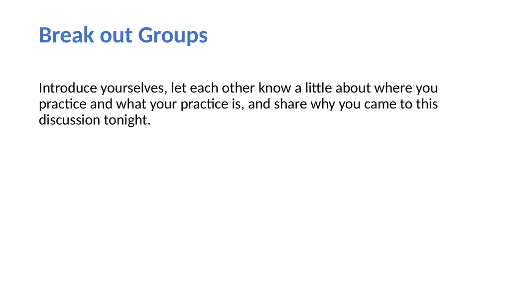 GANZ Presentation: Self Disclosure Break out - slide 2 of 20