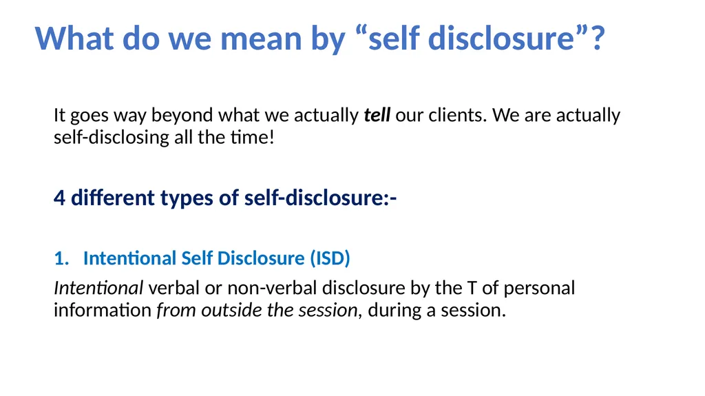 GANZ Presentation: Self Disclosure Break out - slide 3 of 20