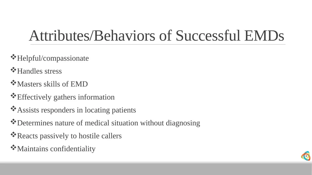 Alabama EMD Program Phase 2 Practitioner Course - slide 8 of 98