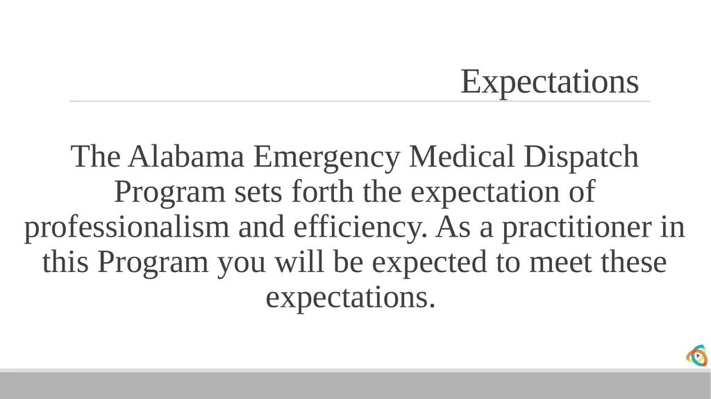 Alabama EMD Program Phase 2 Practitioner Course - slide 96 of 98