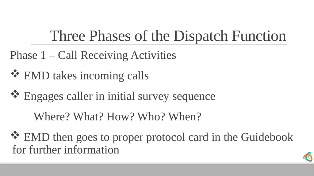 Alabama EMD Program Phase 2 Practitioner Course - slide 9 of 98