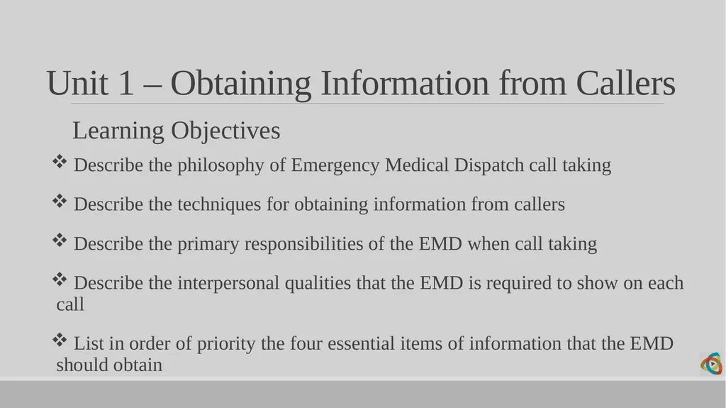 Alabama EMD Program Phase 2 Practitioner Course - slide 44 of 98