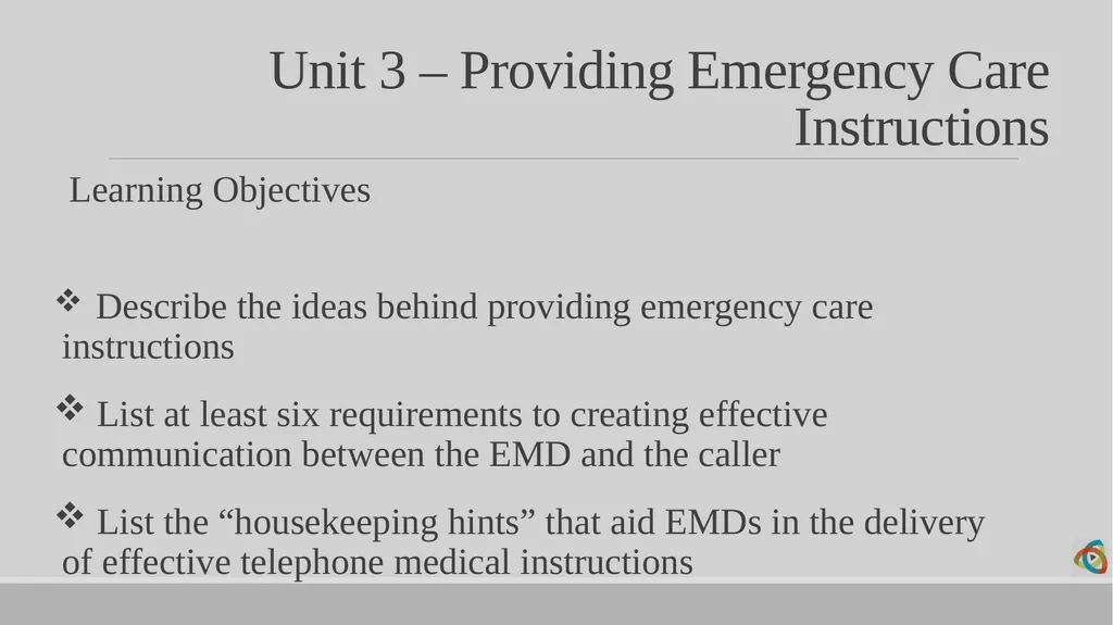 Alabama EMD Program Phase 2 Practitioner Course - slide 69 of 98