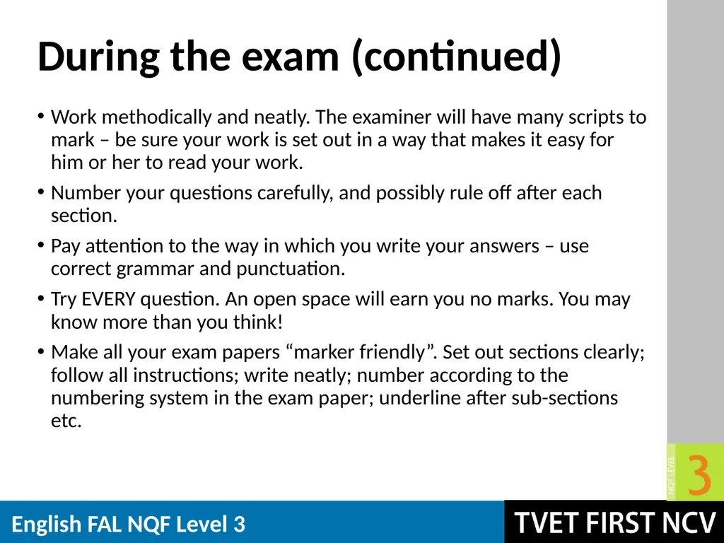 English: First Additional Language NQF 3 Revision - slide 18 of 19