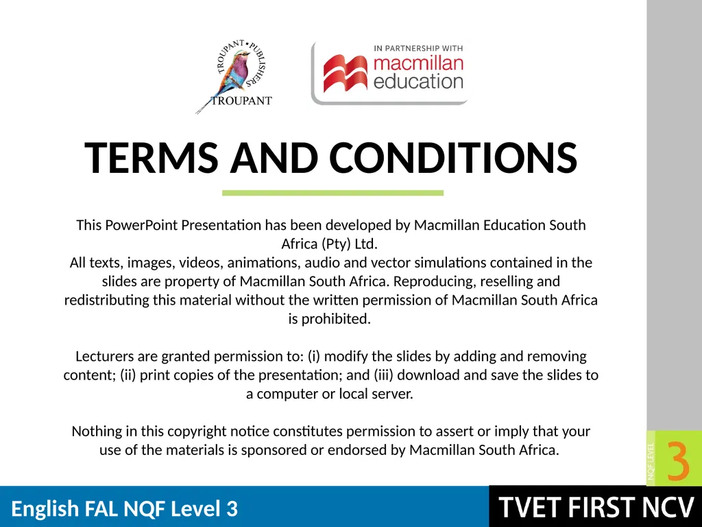 English: First Additional Language NQF 3 Revision - slide 19 of 19