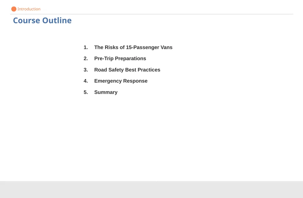 Driver Safety for 15-Passenger Vans DISCLAIMER - slide 4 of 40
