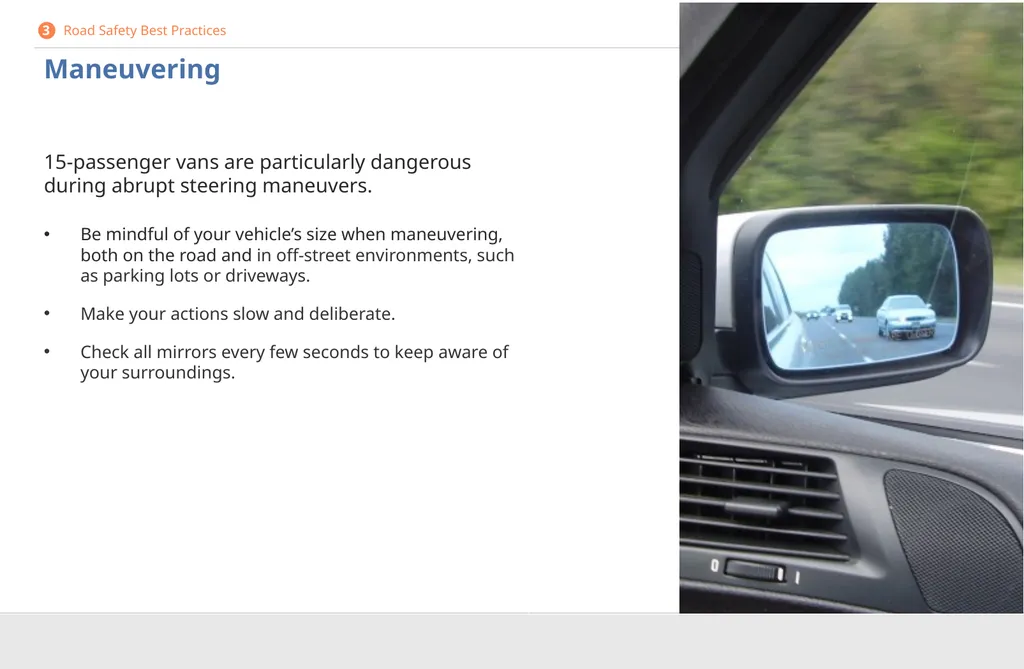 Driver Safety for 15-Passenger Vans DISCLAIMER - slide 23 of 40