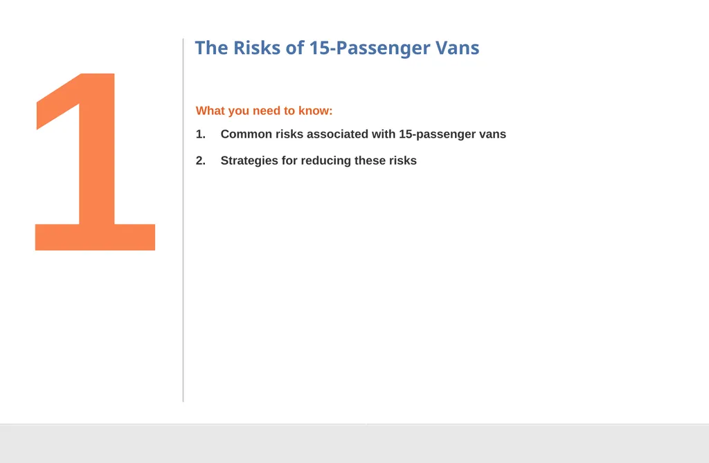 Driver Safety for 15-Passenger Vans DISCLAIMER - slide 5 of 40