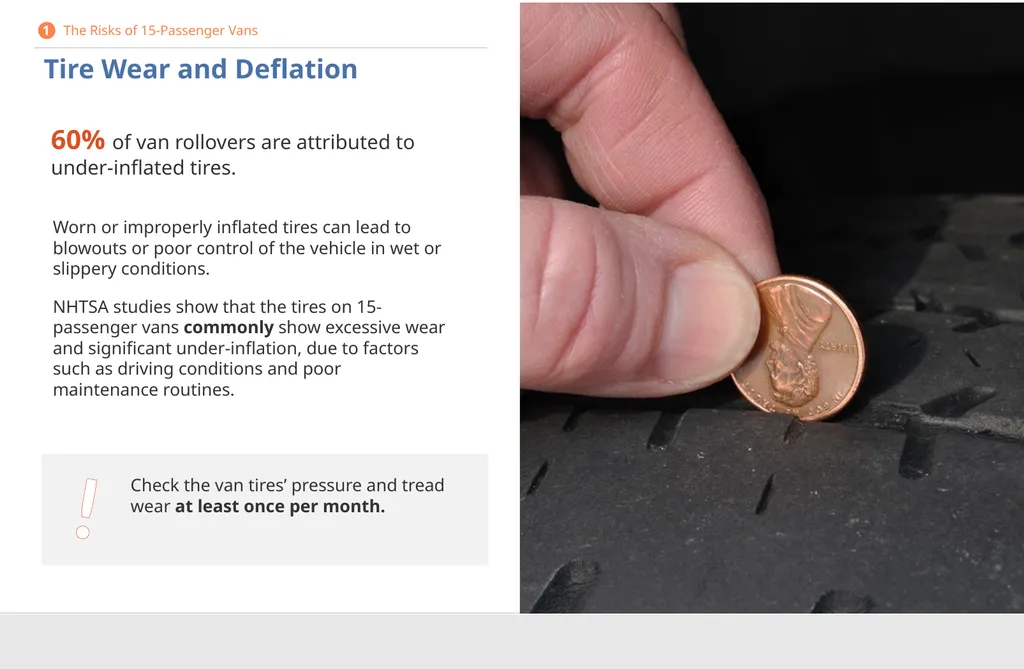 Driver Safety for 15-Passenger Vans DISCLAIMER - slide 11 of 40