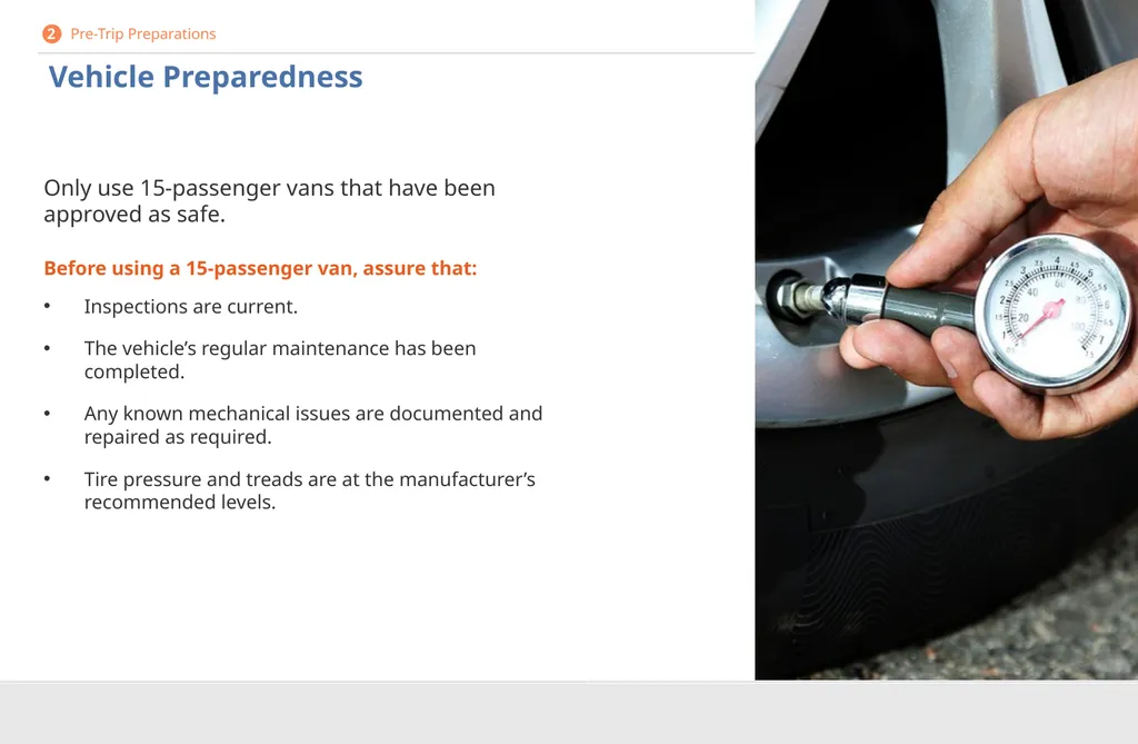 Driver Safety for 15-Passenger Vans DISCLAIMER - slide 15 of 40