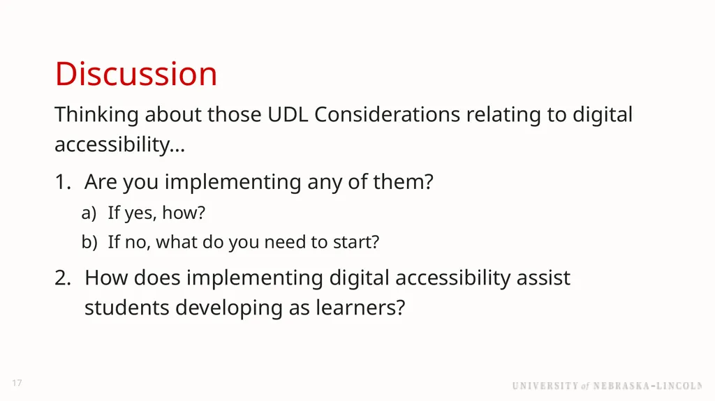 UNL Branding Reducing barriers to learning with - slide 17 of 46