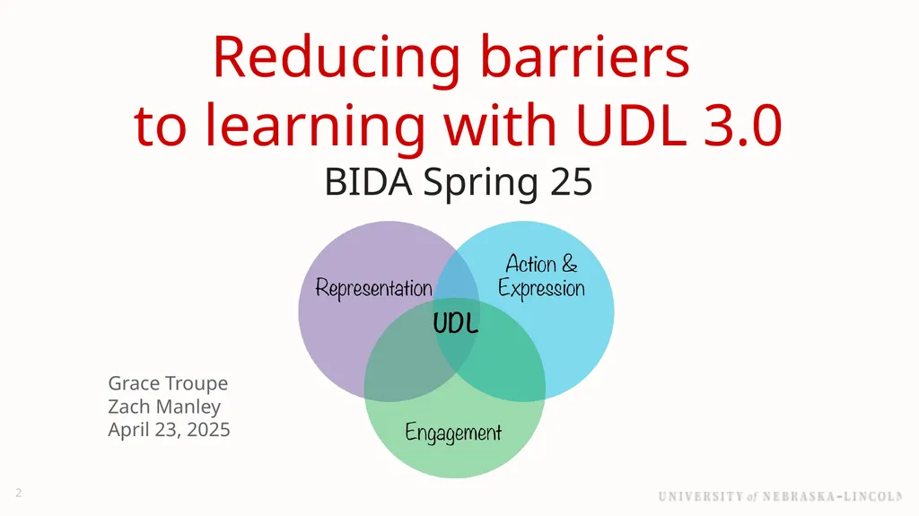 UNL Branding Reducing barriers to learning with - slide 2 of 46