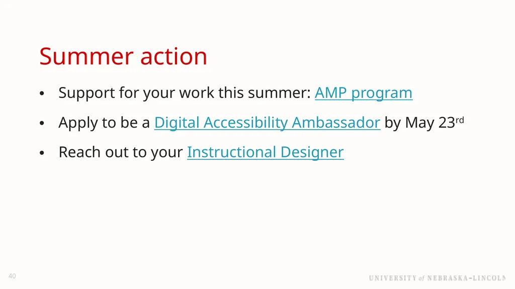 UNL Branding Reducing barriers to learning with - slide 40 of 46