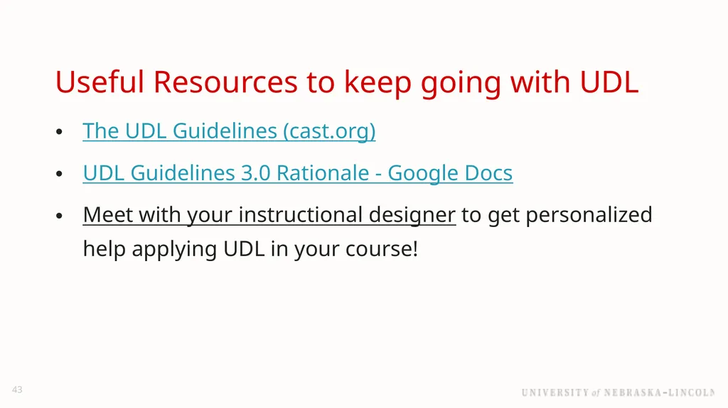 UNL Branding Reducing barriers to learning with - slide 43 of 46