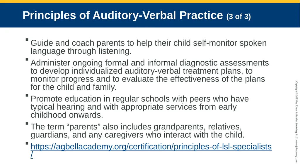 Auditory-Verbal Practice: An Auditory Approach to - slide 12 of 23
