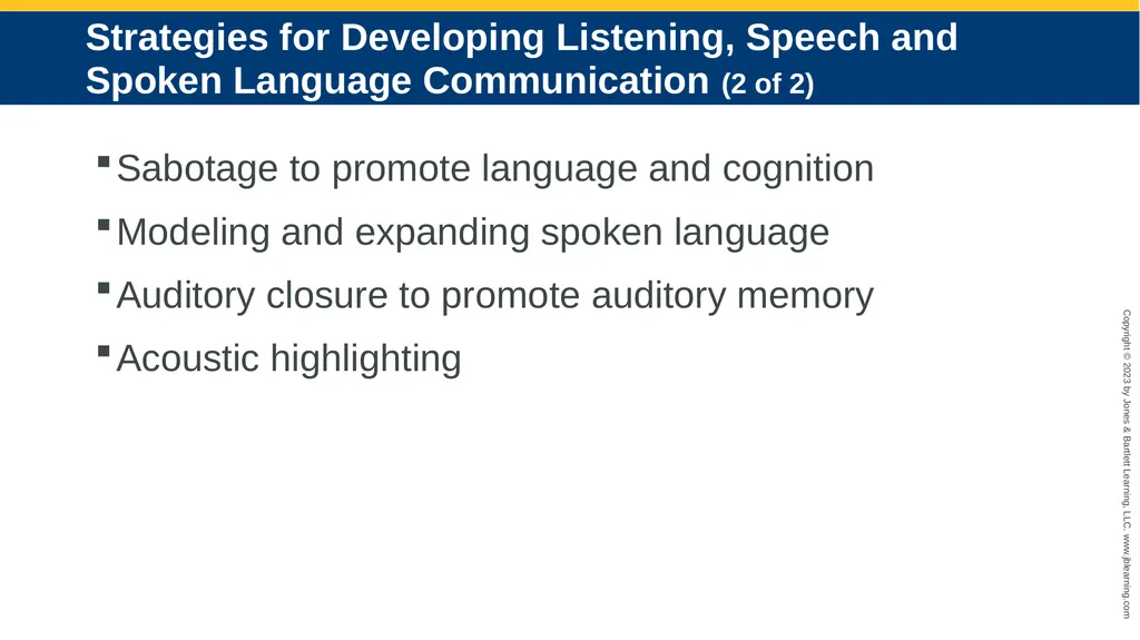 Auditory-Verbal Practice: An Auditory Approach to - slide 19 of 23