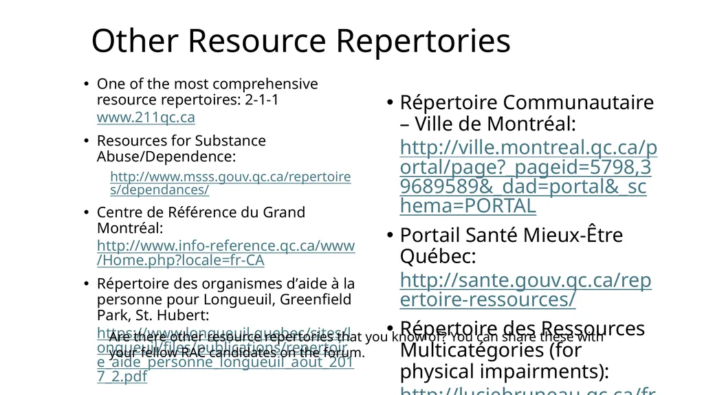 02FG Explore the profession Part A RAC Champlain - slide 17 of 37