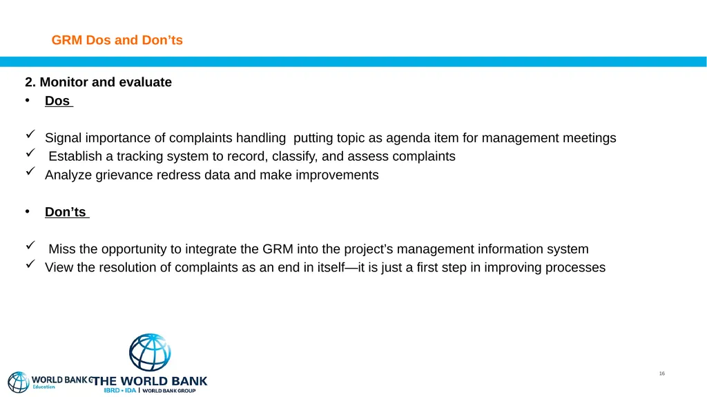 Grievance Redress Mechanism Sensitization of - slide 16 of 26