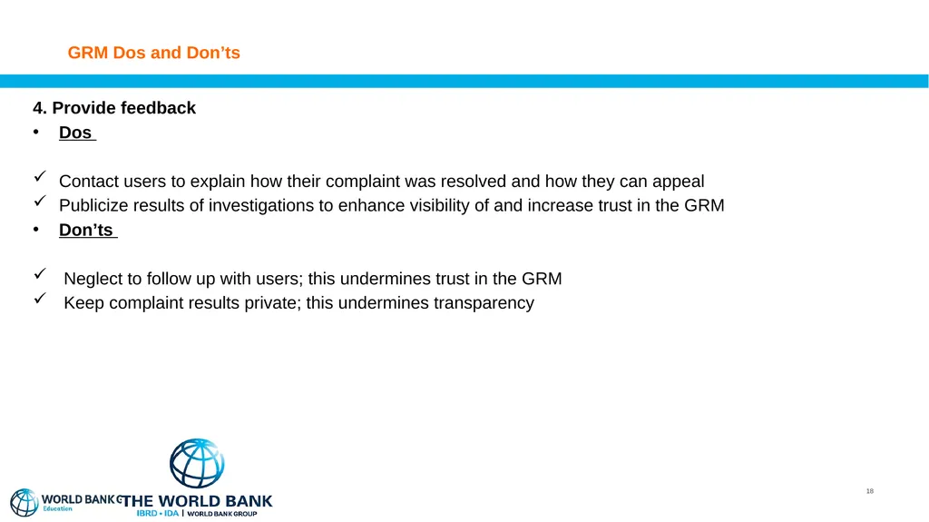 Grievance Redress Mechanism Sensitization of - slide 18 of 26