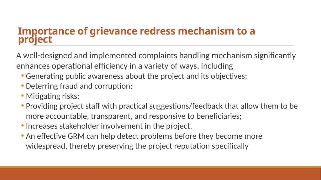 Grievance Redress Mechanism Sensitization of - slide 6 of 26