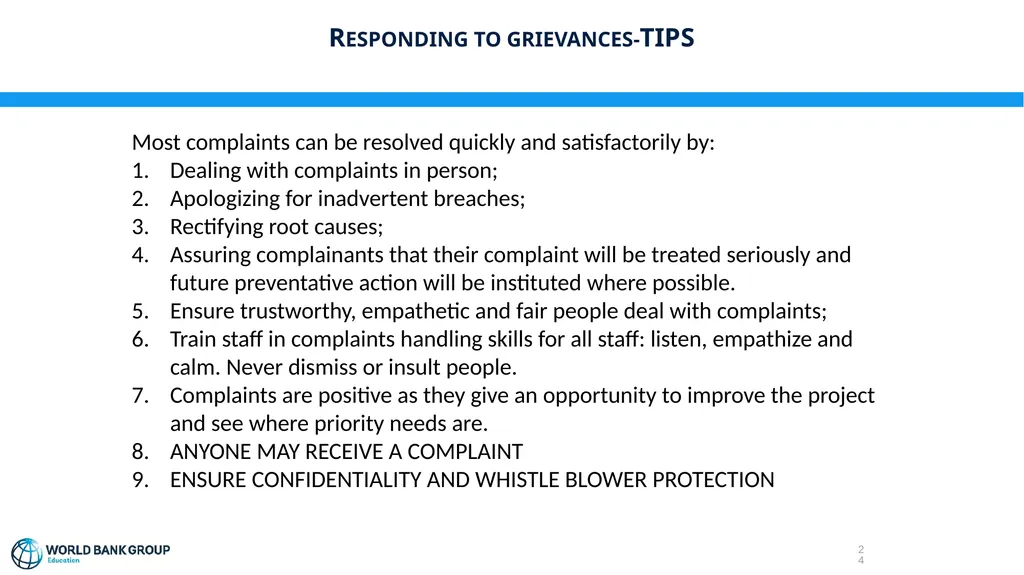 Grievance Redress Mechanism Sensitization of - slide 24 of 26