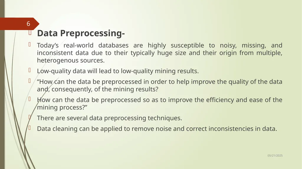 Data Preprocessing Shailaja K.P What Is Data - slide 6 of 117