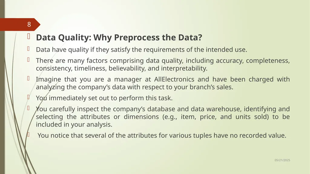 Data Preprocessing Shailaja K.P What Is Data - slide 8 of 117