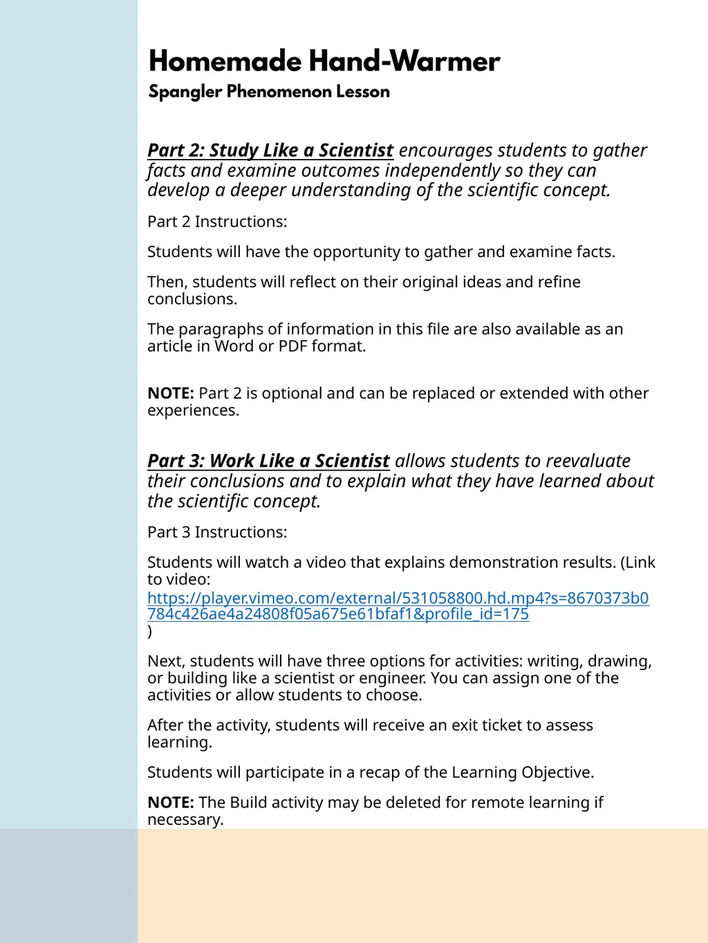 Teacher Directions, Handouts, and Answer Key - slide 5 of 16