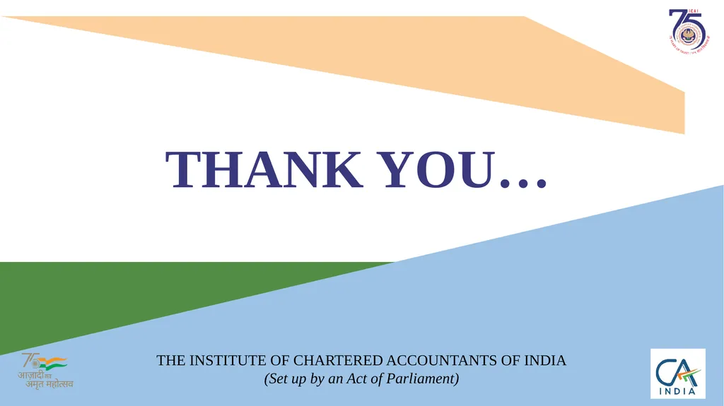 Presentation on ICAI @75 by CA. Ranjeet Kumar - slide 23 of 23