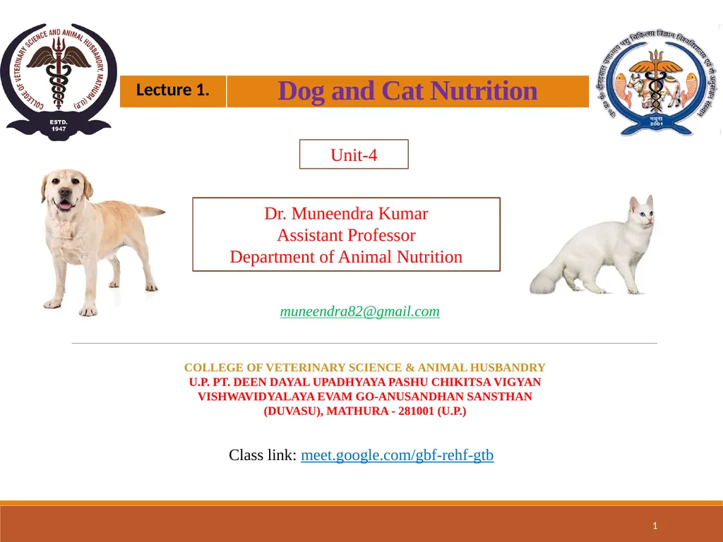 College of Veterinary Science & Animal Husbandry - slide 1 of 42