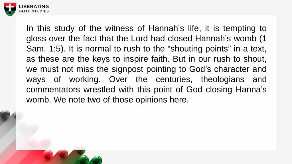 LESSON 2: JUNE 14 Hannah, a Godly Mother Focus - slide 13 of 22