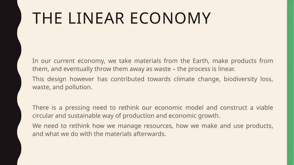 The circular economy Contents Linear and Circular - slide 3 of 12