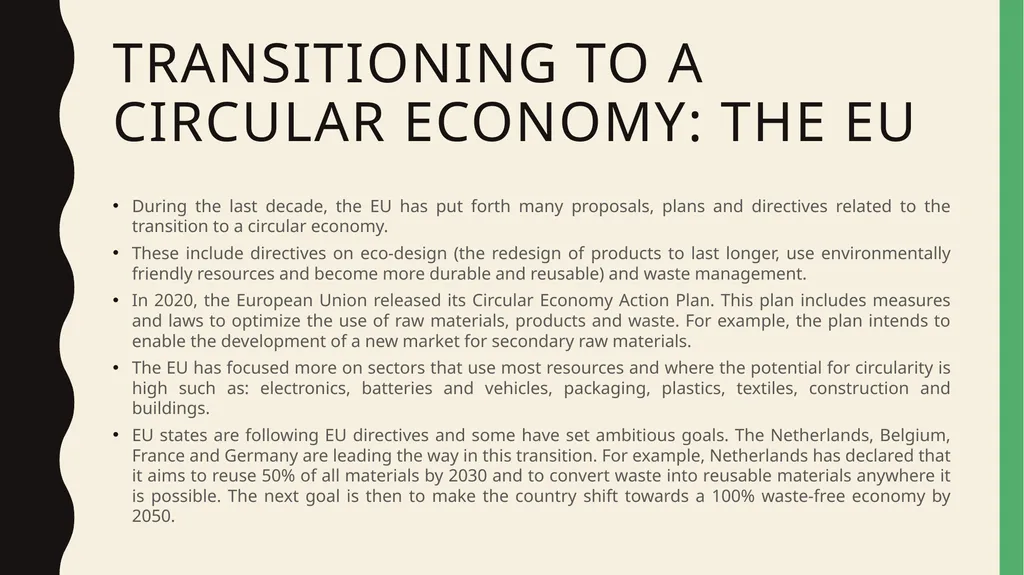 The circular economy Contents Linear and Circular - slide 10 of 12