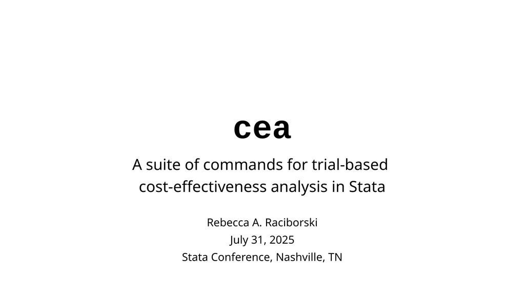 cea A suite of commands for trial-based - slide 1 of 43