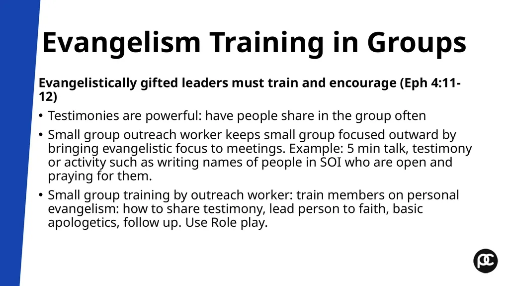 Small Group Leader Training Workshop Pastor’s - slide 42 of 61