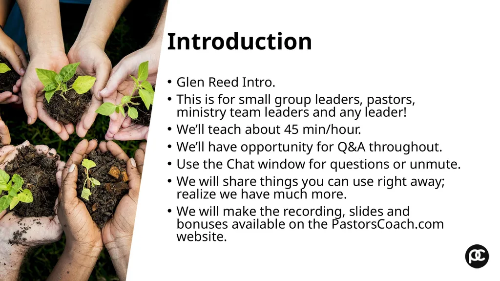 Small Group Leader Training Workshop Pastor’s - slide 2 of 61