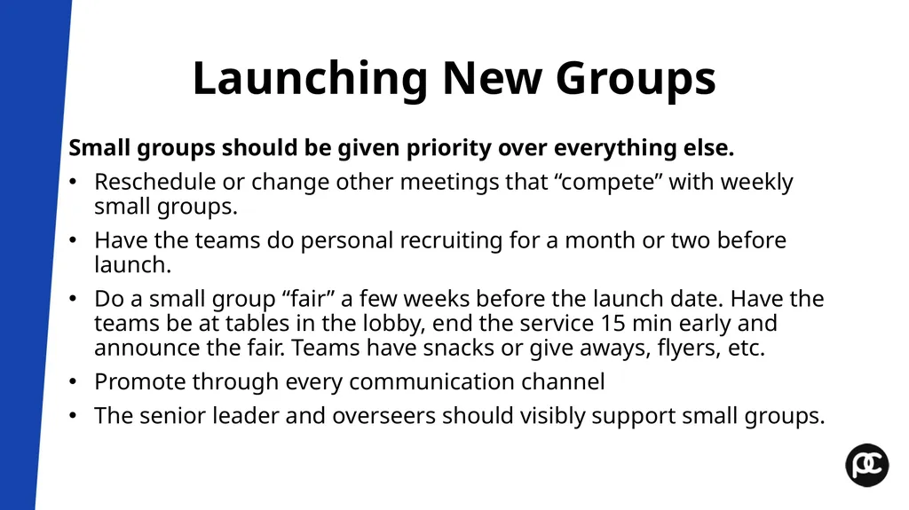 Small Group Leader Training Workshop Pastor’s - slide 35 of 61