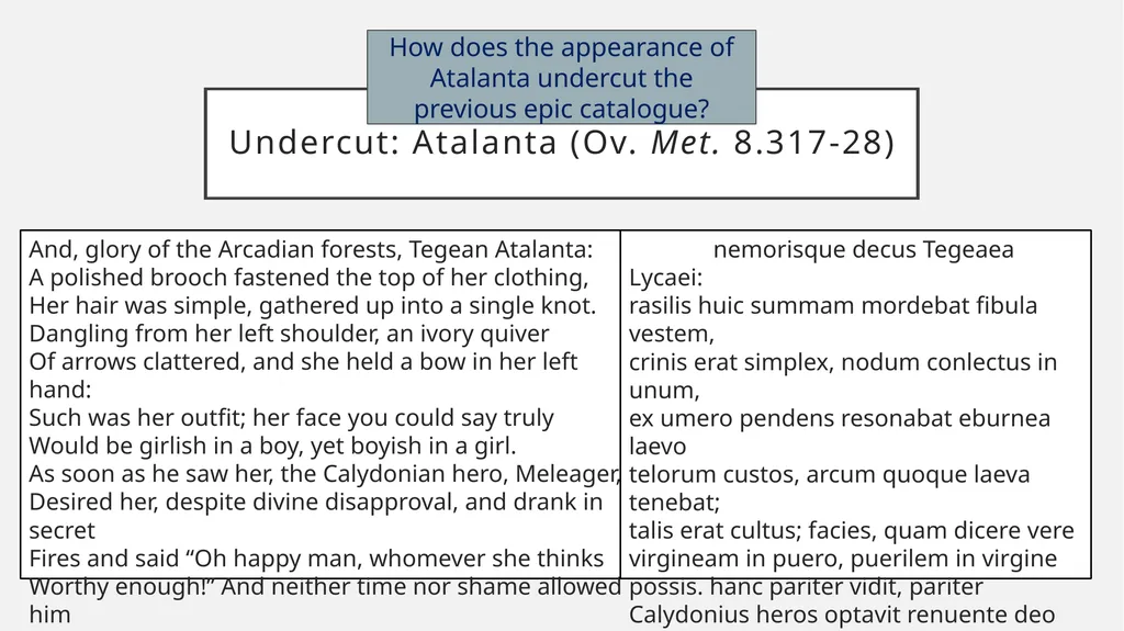 Transforming Epic: Ovid’s Metamorphoses and the - slide 20 of 23