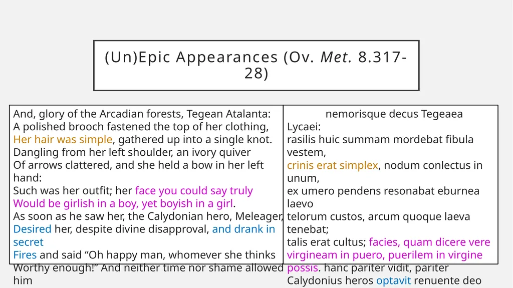 Transforming Epic: Ovid’s Metamorphoses and the - slide 22 of 23