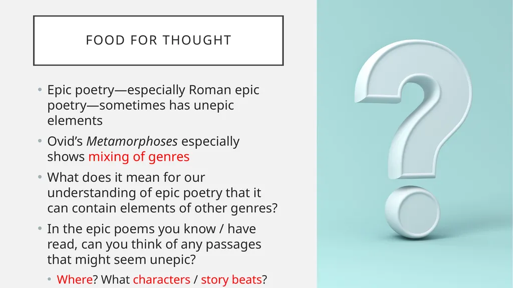 Transforming Epic: Ovid’s Metamorphoses and the - slide 23 of 23