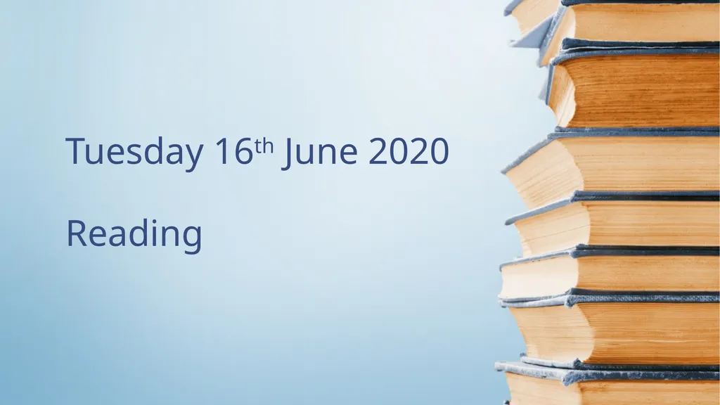 Tuesday 16th June 2020 Reading The extract for - slide 1 of 13