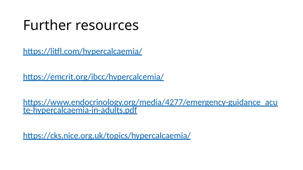 A diagnostic framework for hypercalcaemia Dr. Mark - slide 19 of 19