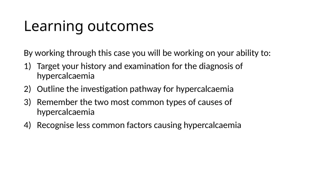 A diagnostic framework for hypercalcaemia Dr. Mark - slide 2 of 19