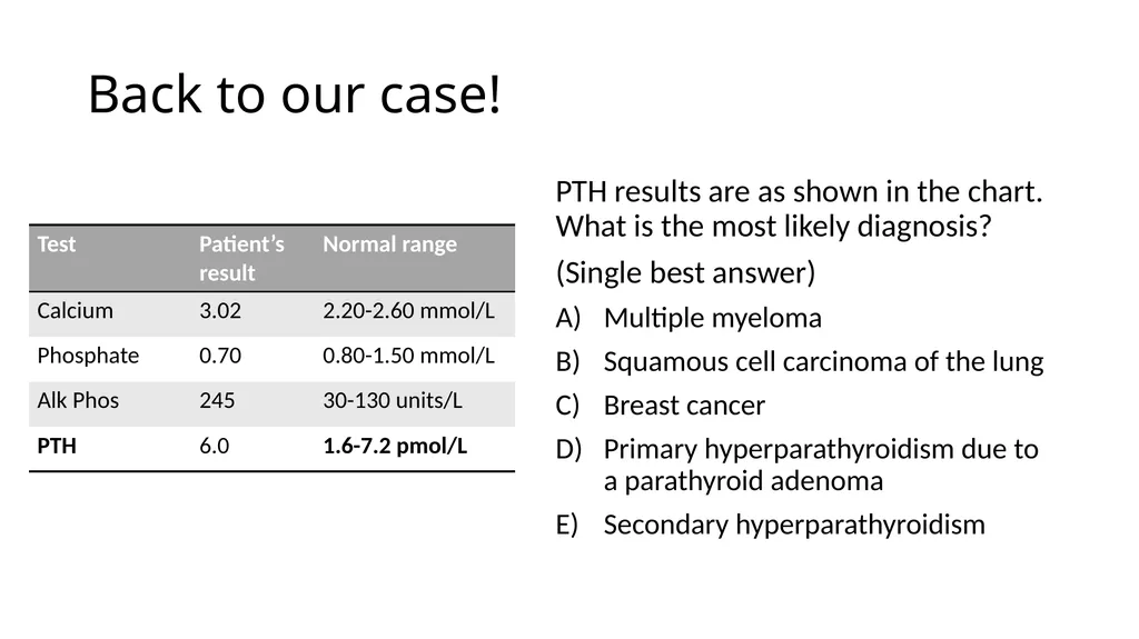 A diagnostic framework for hypercalcaemia Dr. Mark - slide 12 of 19