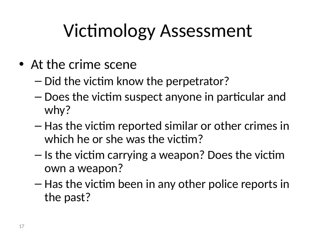 Criminal Profiling 2 Introduction—Vocabulary - slide 17 of 52