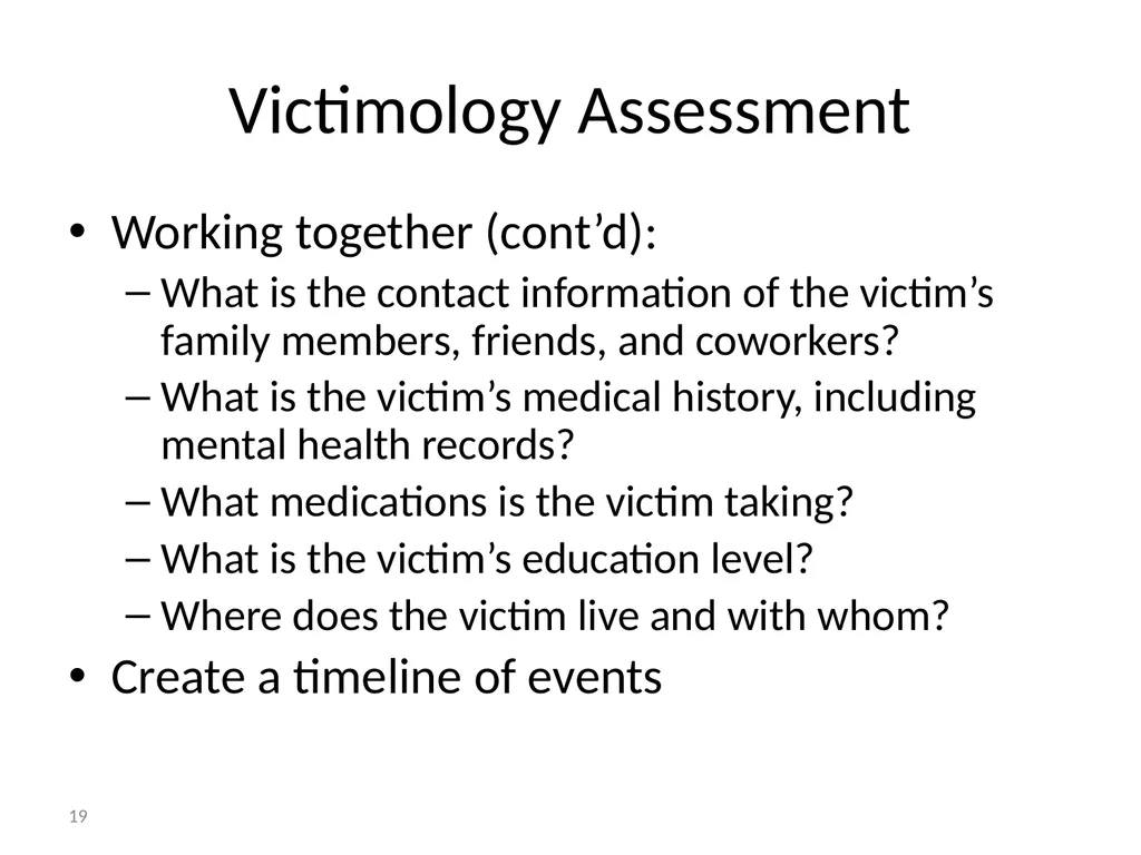 Criminal Profiling 2 Introduction—Vocabulary - slide 19 of 52