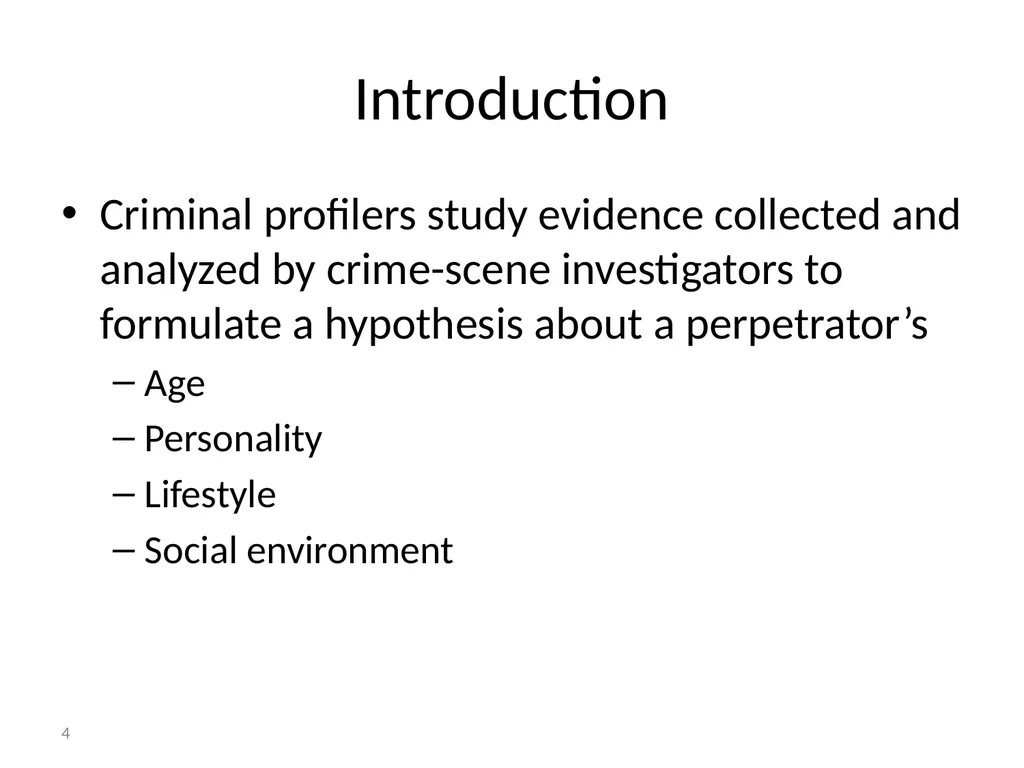 Criminal Profiling 2 Introduction—Vocabulary - slide 4 of 52