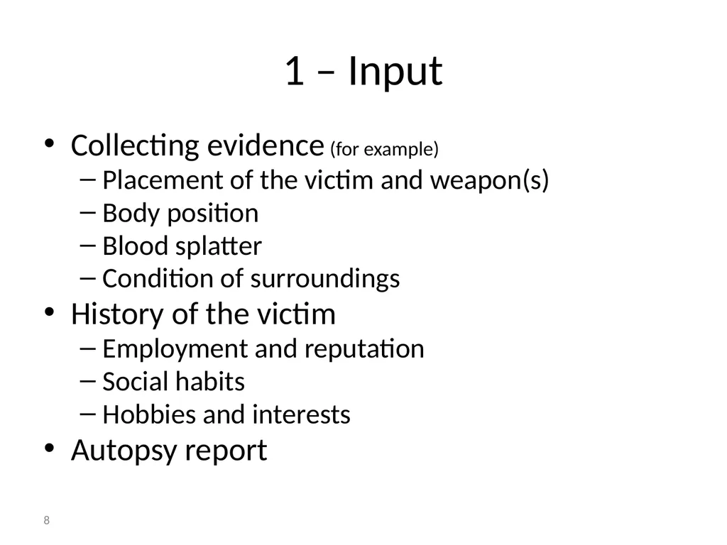 Criminal Profiling 2 Introduction—Vocabulary - slide 8 of 52