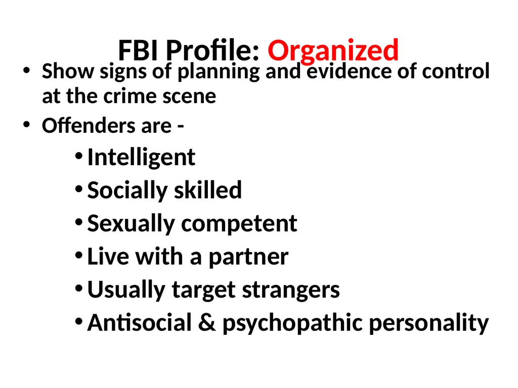 Criminal Profiling 2 Introduction—Vocabulary - slide 48 of 52