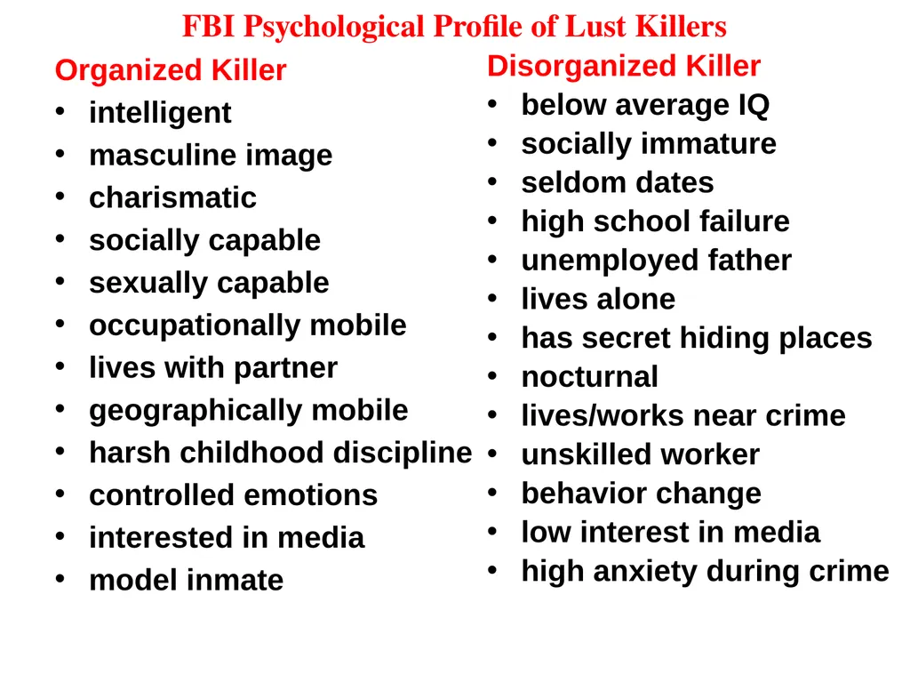 Criminal Profiling 2 Introduction—Vocabulary - slide 47 of 52